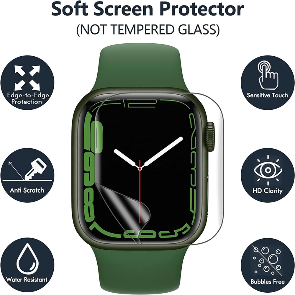 Screen Protectors Soft Hydrogel Film For Apple Watch 8 Ultra 7 6 SE 5 4 3 38mm 40mm 41mm 42mm 44mm 45mm 49mm