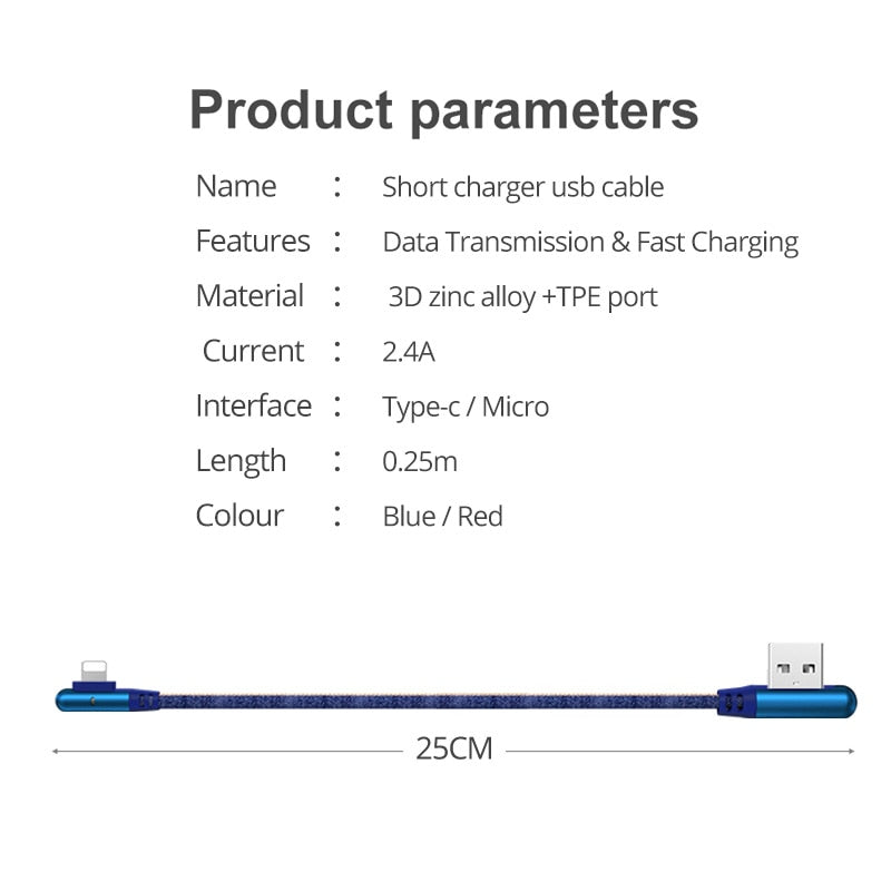 Cable Charger Type-C USB-A Micro USB Portable Charging Smart Phone