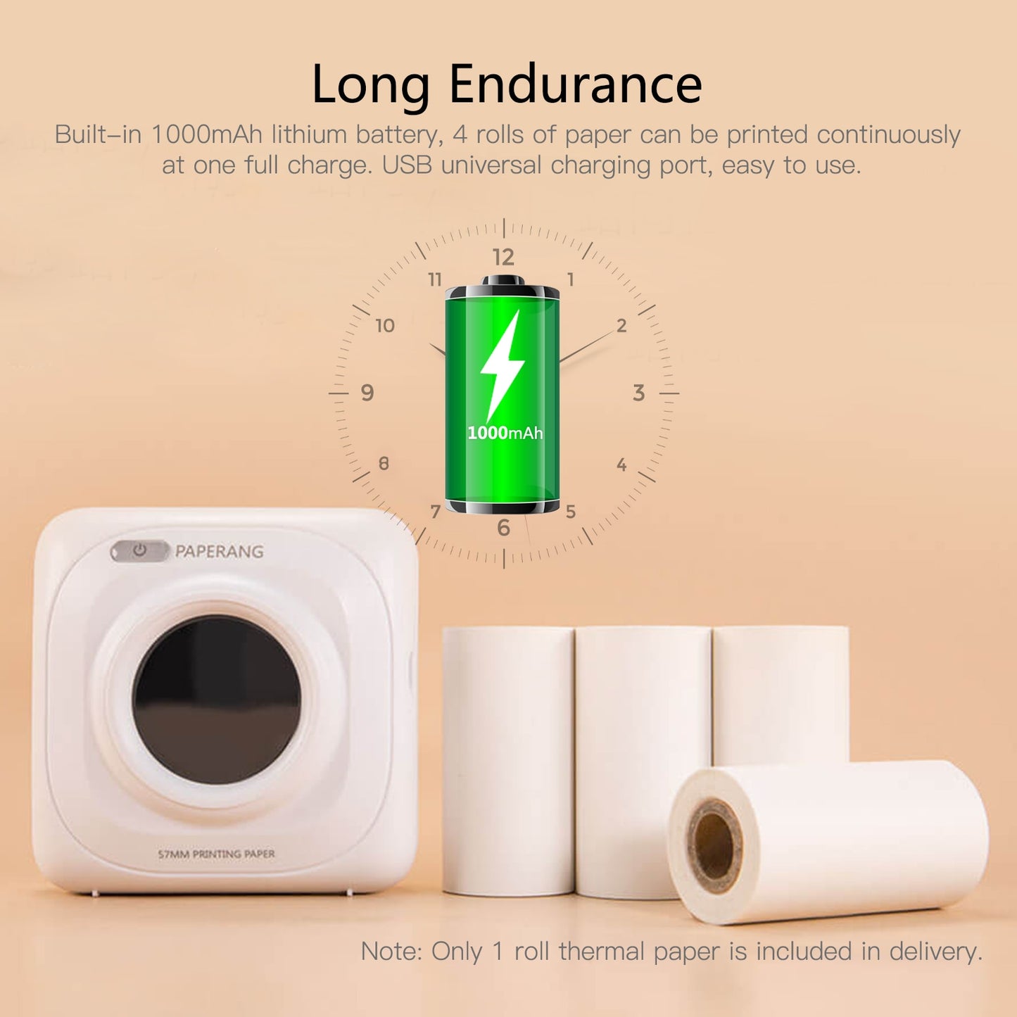 Paperang P1 Pocket Printer BT Wireless Thermal Printer Portable Mobile Printer 200dpi for Photo Picture Receipt Memo Note Label
