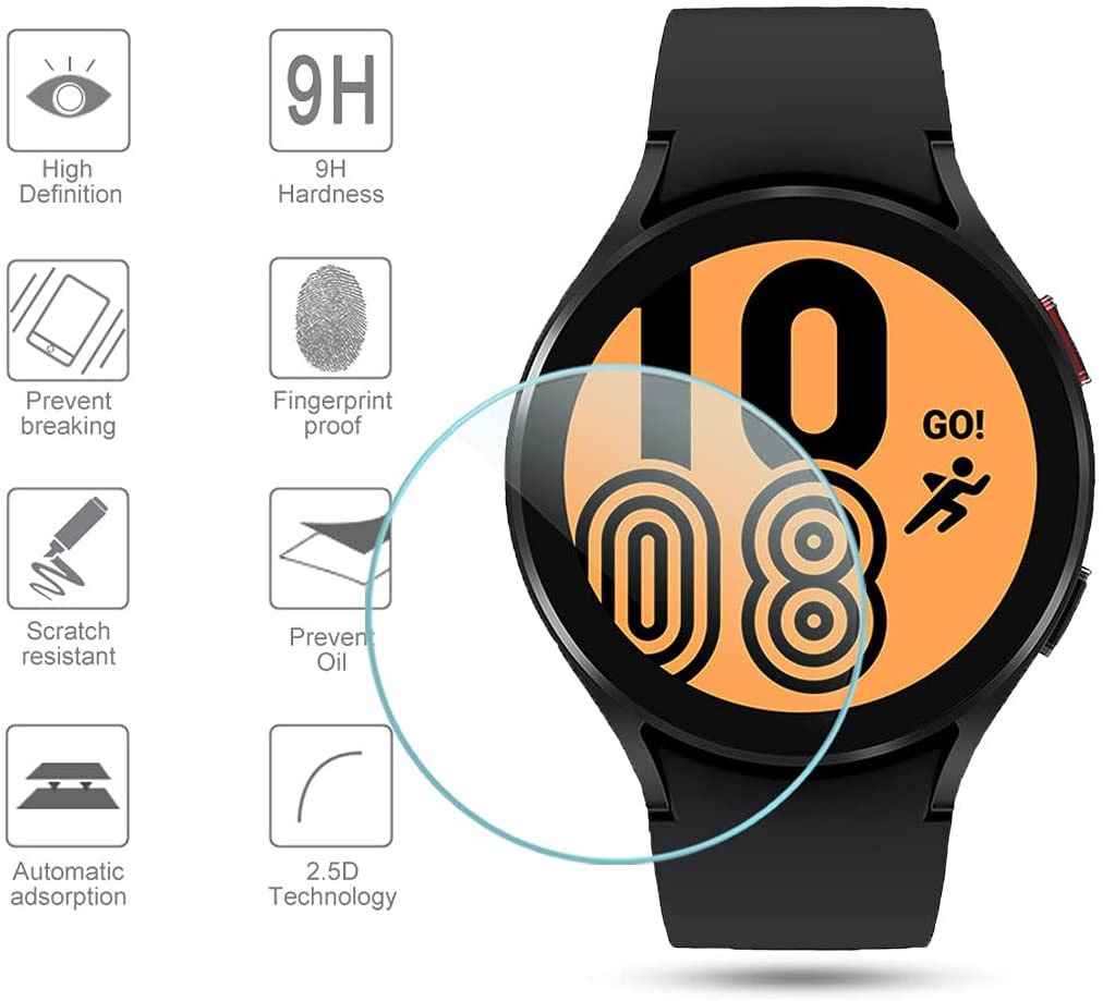 Screen Protector Tempered Glass for Samsung Galaxy Watch 5 Pro/5/4 40mm, 44mm