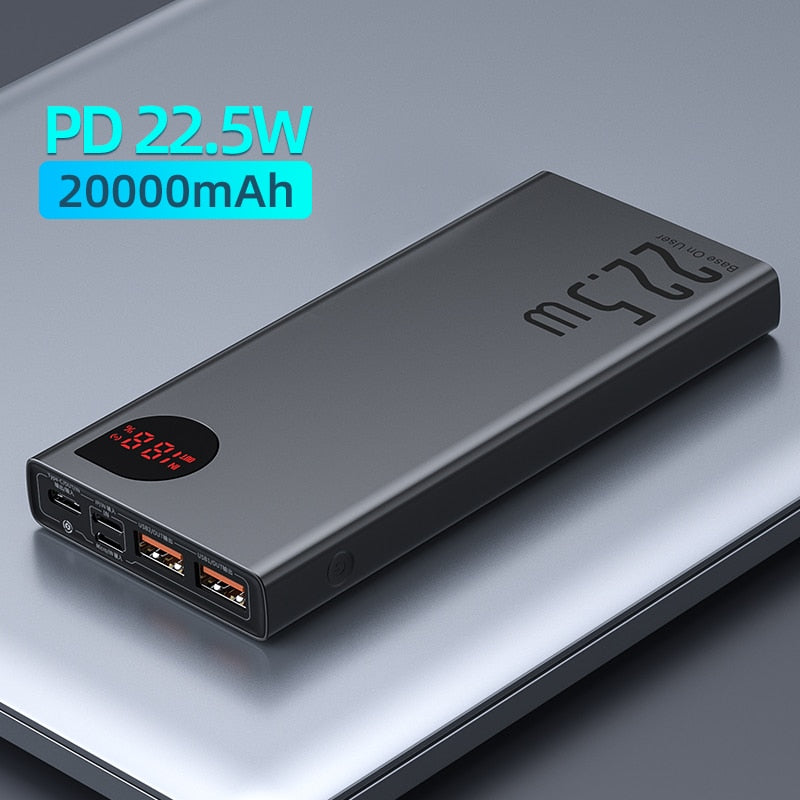 Powerbank Portable Baseus 22.5W Power Bank 20000mAh Fast Charging Type-C PD QC For iPhone 14