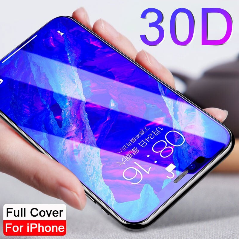 Screen Protector 30D Full Cover Tempered Glass on For iPhone 11 12 13 14 Pro Max