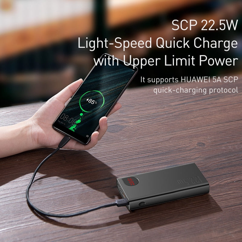 Powerbank Portable Baseus 22.5W Power Bank 20000mAh Fast Charging Type-C PD QC For iPhone 14