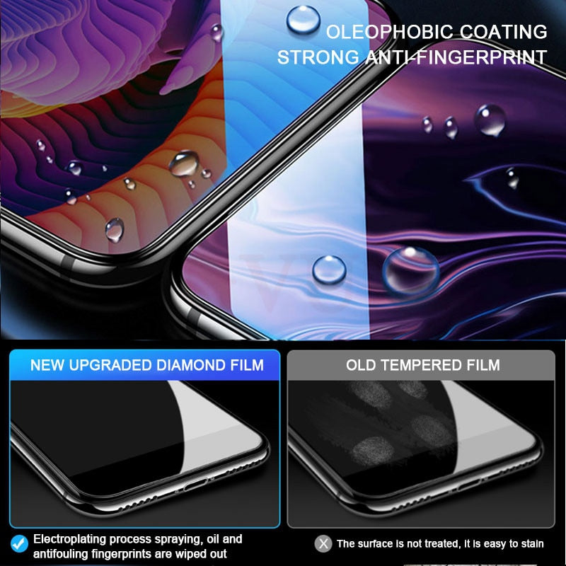 Screen Protector 30D Full Cover Tempered Glass on For iPhone 11 12 13 14 Pro Max