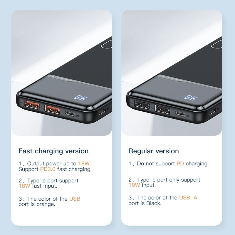 Power Bank Portable 10000mAh Charging USB For iPhone 14 13 Xaiomi