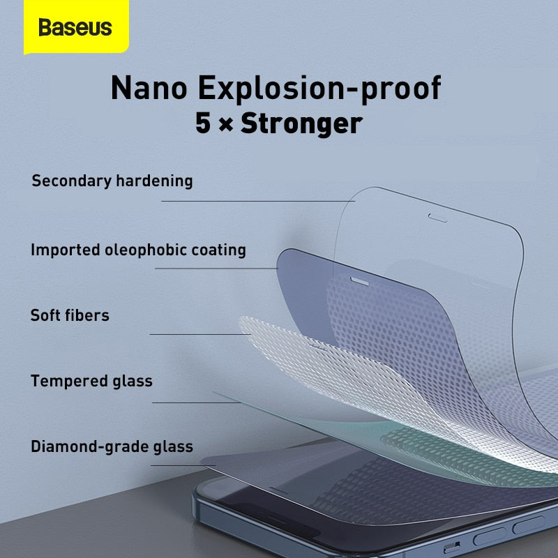Screen Protectors Baseus 2Pcs Tempered Glass For iPhone 12 13 14 Mini Plus Pro Pro Max