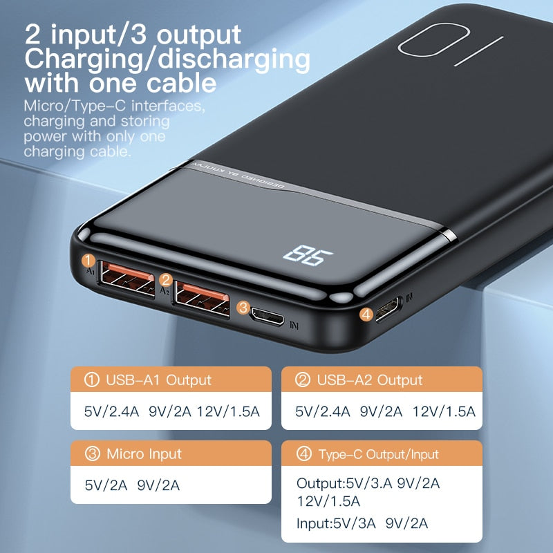 Power Bank Portable 10000mAh Charging USB For iPhone 14 13 Xaiomi