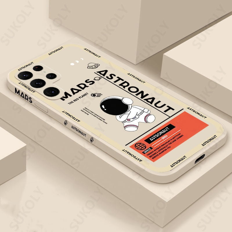 Phone Case Astronaut Hand Lanyard For Samsung Galaxy S20 FE S21 FE S22 Ultra S23 Plus Silicon