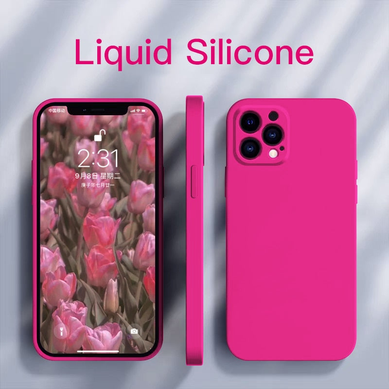 Phone Case Liquid Silicone For iPhone 12 13 14 Plus Pro Max Cover
