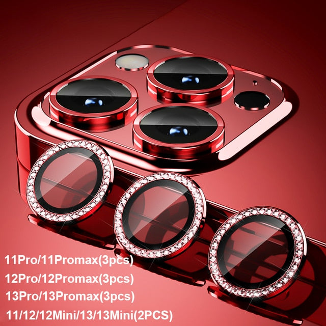 Camera Lens Protector Screen Diamond Case Tempered Glass For iPhone 11 12 13 14 Pro Max 12 Pro Max