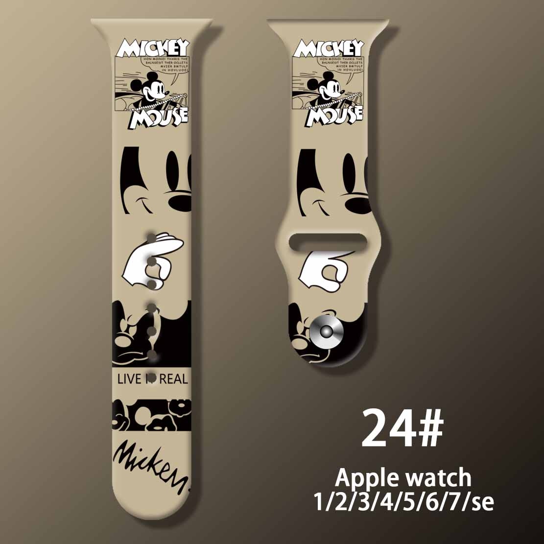 Smart watch strap Disney Mickey Minnie For Apple Watch Series 1 2 3 4 5 6 7 38mm, 40mm, 41mm 42mm, 44mm, 45mm