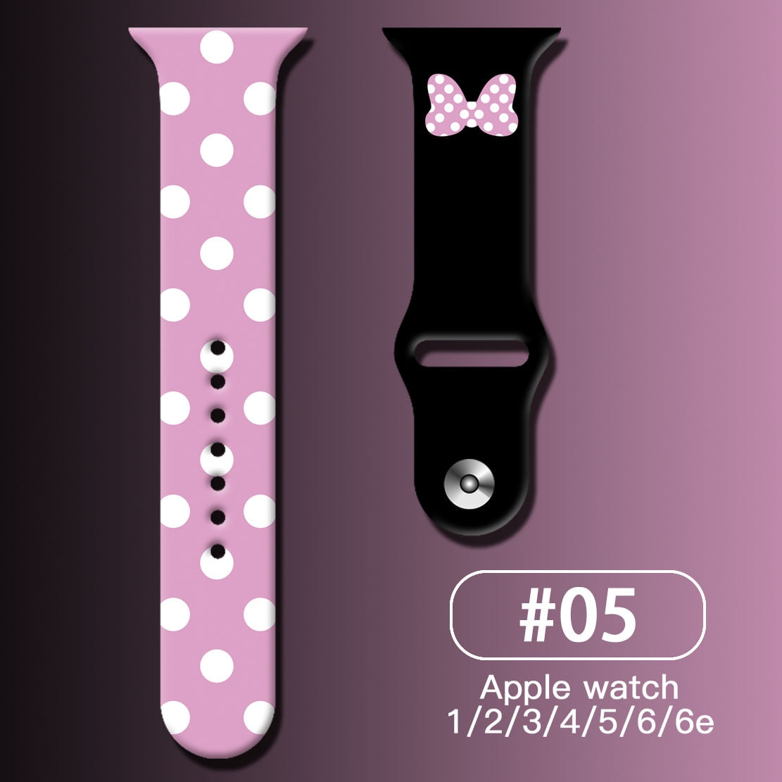 Smart watch strap Disney Mickey Minnie For Apple Watch Series 1 2 3 4 5 6 7 38mm, 40mm, 41mm 42mm, 44mm, 45mm