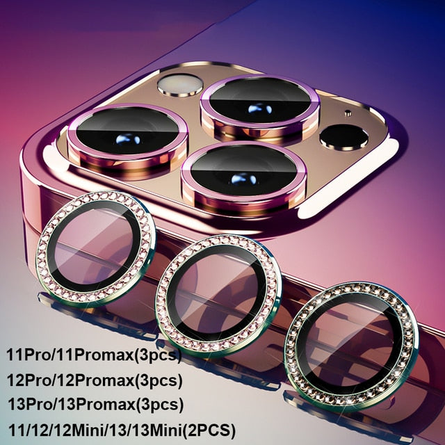 Camera Lens Protector Screen Diamond Case Tempered Glass For iPhone 11 12 13 14 Pro Max 12 Pro Max