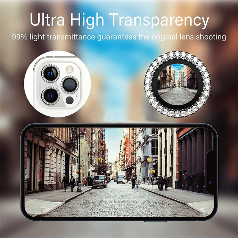 Camera Lens Protector Screen Diamond Case Tempered Glass For iPhone 11 12 13 14 Pro Max 12 Pro Max