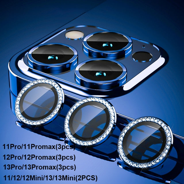 Camera Lens Protector Screen Diamond Case Tempered Glass For iPhone 11 12 13 14 Pro Max 12 Pro Max