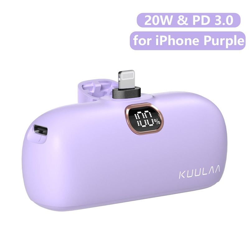 Mini Power Bank Portable Charger 5000mAh QC PD Fast Charging For iPhone 12 13 14 Samsung