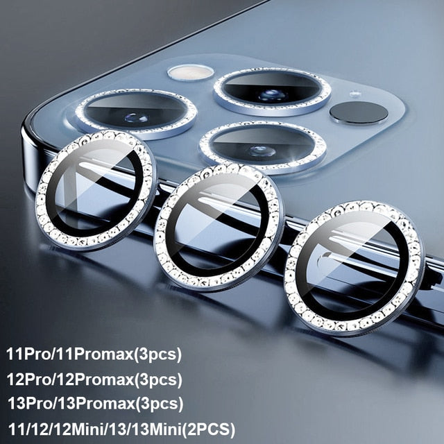 Camera Lens Protector Screen Diamond Case Tempered Glass For iPhone 11 12 13 14 Pro Max 12 Pro Max