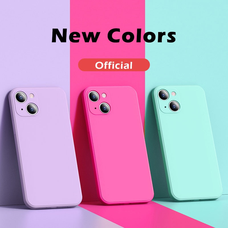 Phone Case Liquid Silicone For iPhone 12 13 14 Plus Pro Max Cover