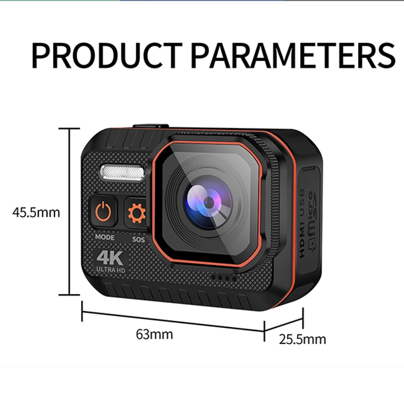 Action and Sport Camera 4K With Remote Control