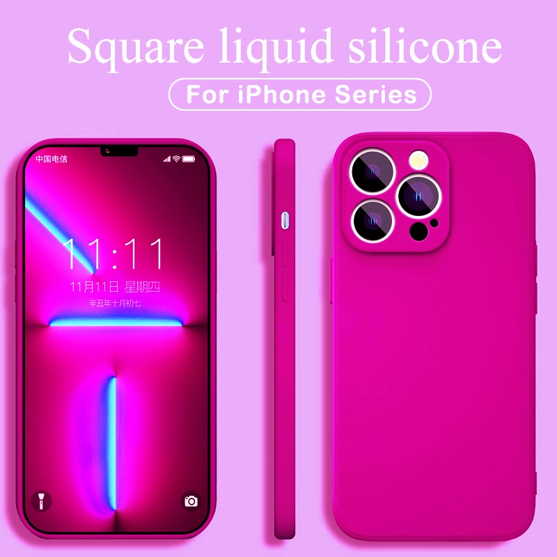 Phone Case Liquid Silicone For iPhone 12 13 14 Plus Pro Max Cover