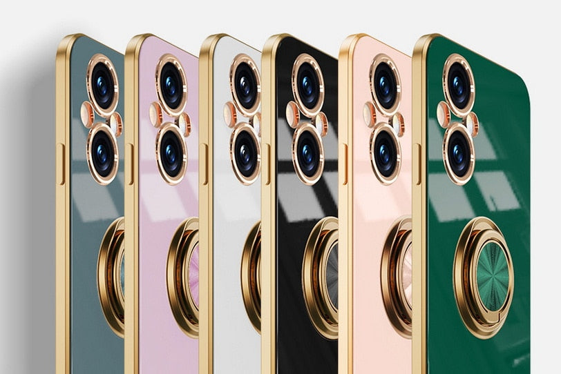 Phone Case For Oppo Find X5 Pro X5 Lite X3 Pro Silicone Car Holder Plating Cover For Oppo A96