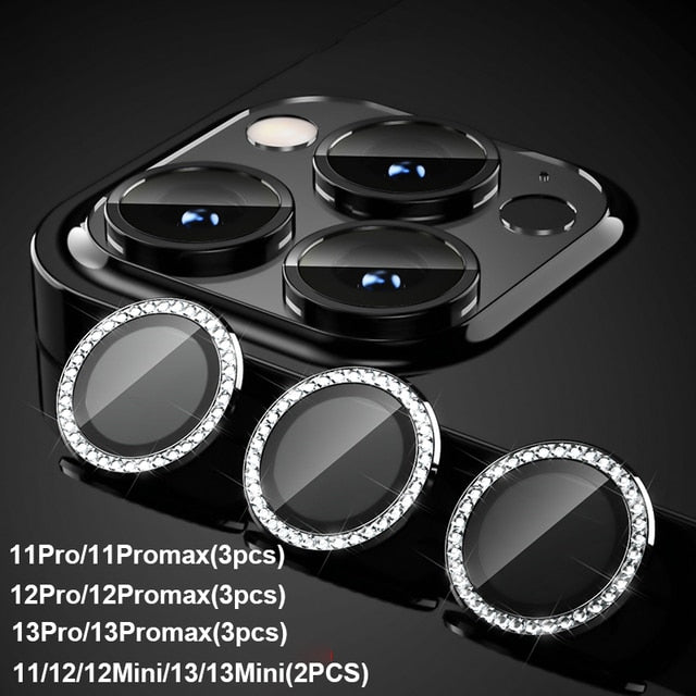 Camera Lens Protector Screen Diamond Case Tempered Glass For iPhone 11 12 13 14 Pro Max 12 Pro Max