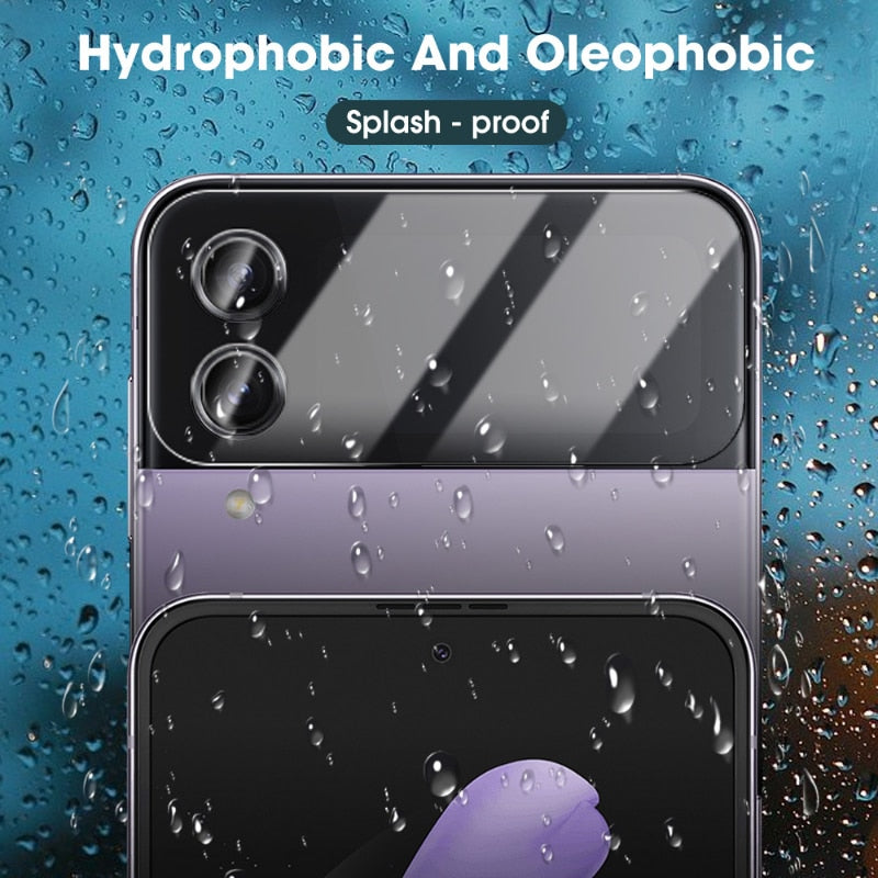 Screen Protectors Tempered Glass Lens Cover Film For Samsung Galaxy Z Flip 4 5G Full Cover