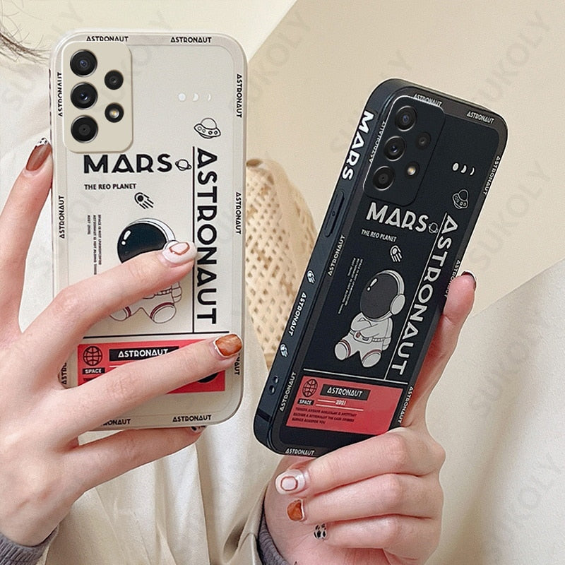 Phone Case Astronaut Hand Lanyard For Samsung Galaxy S20 FE S21 FE S22 Ultra S23 Plus Silicon