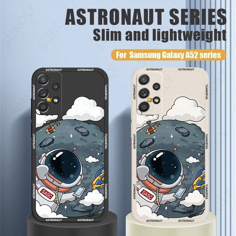 Phone Case Astronaut Hand Lanyard For Samsung Galaxy S20 FE S21 FE S22 Ultra S23 Plus Silicon