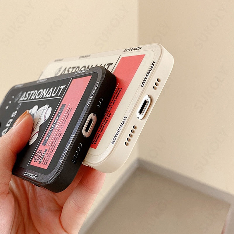 Phone Case Astronaut Hand Lanyard For Samsung Galaxy S20 FE S21 FE S22 Ultra S23 Plus Silicon