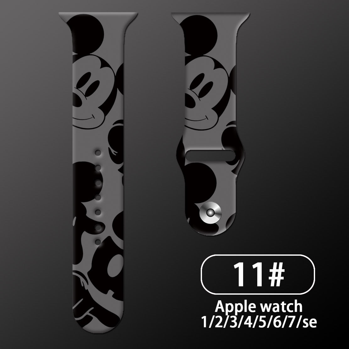 Smart watch strap Disney Mickey Minnie For Apple Watch Series 1 2 3 4 5 6 7 38mm, 40mm, 41mm 42mm, 44mm, 45mm