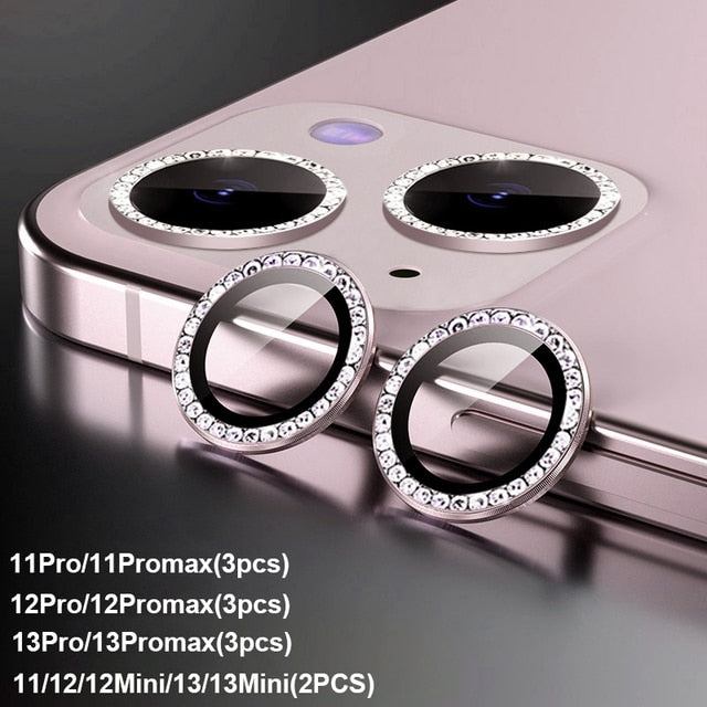 Camera Lens Protector Screen Diamond Case Tempered Glass For iPhone 11 12 13 14 Pro Max 12 Pro Max