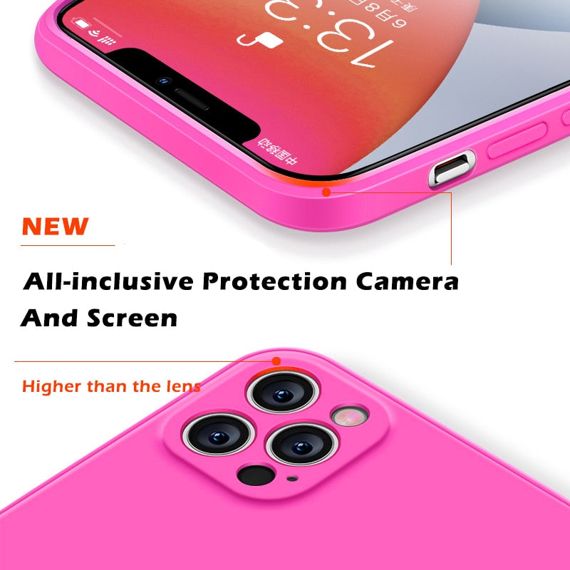 Phone Case Liquid Silicone For iPhone 12 13 14 Plus Pro Max Cover