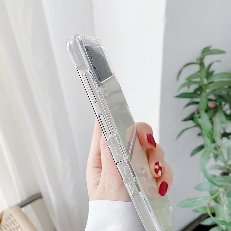 Phone Case For Samsung Galaxy Z Flip 3 4 5G ShockProof Transparent Cover