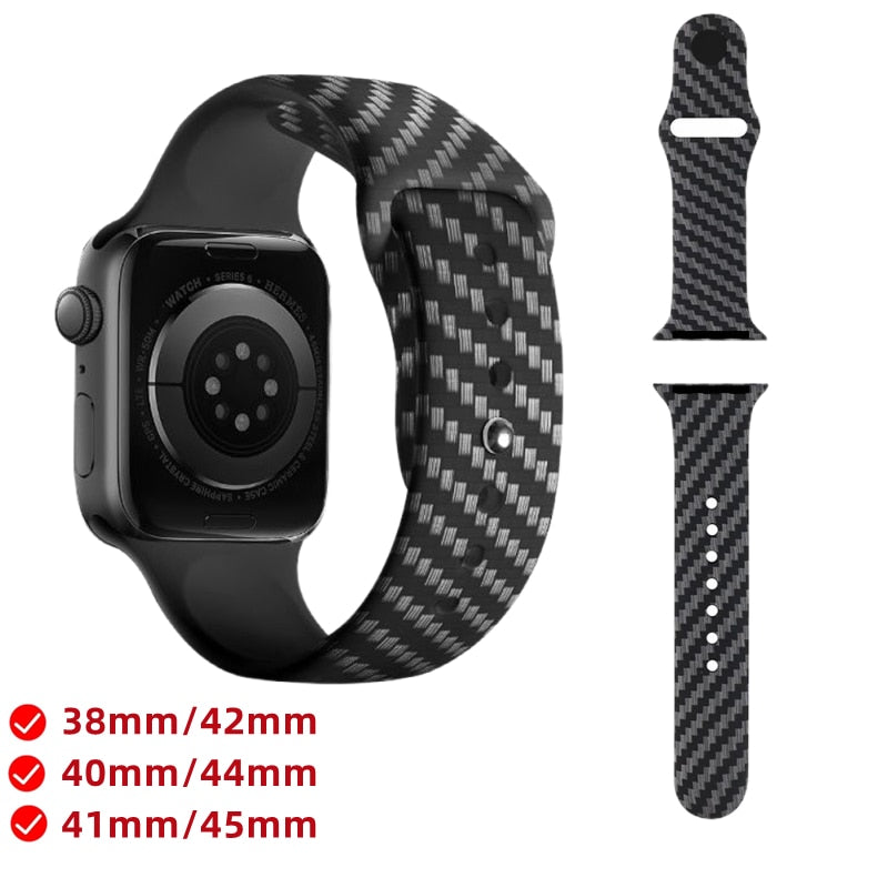 Smart Watch Strap for Apple Watch Series 4 5 6 SE 7 38mm 40mm 41mm 42mm 44mm 45mm Silicone