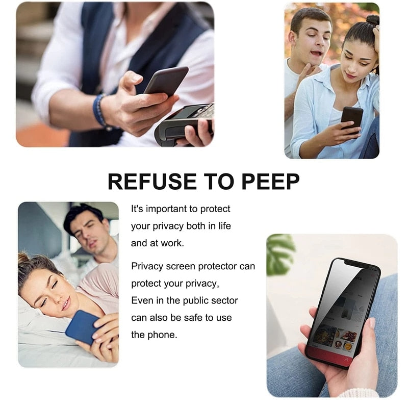 Screen Protector Anti-spy Glass for iPhone 13 12 Pro Max Mini Plus Full Cover Privacy