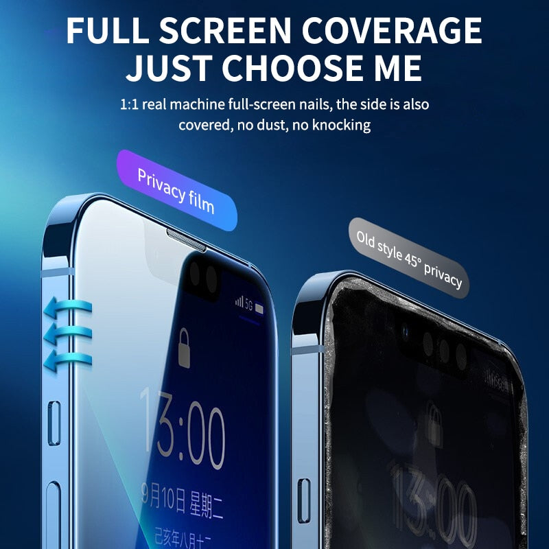 Screen Protector Film Tempered Glass For iPhone 11 12 13 Pro Max Anti Spy For iPhone 14 Pro Max