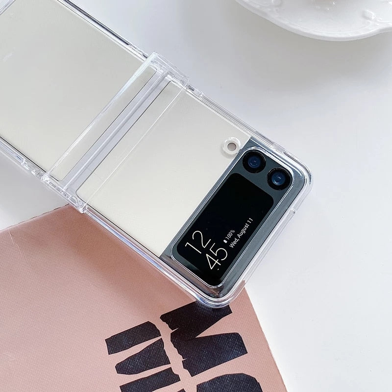 Phone Case For Samsung Galaxy Z Flip 3 4 5G ShockProof Transparent Cover