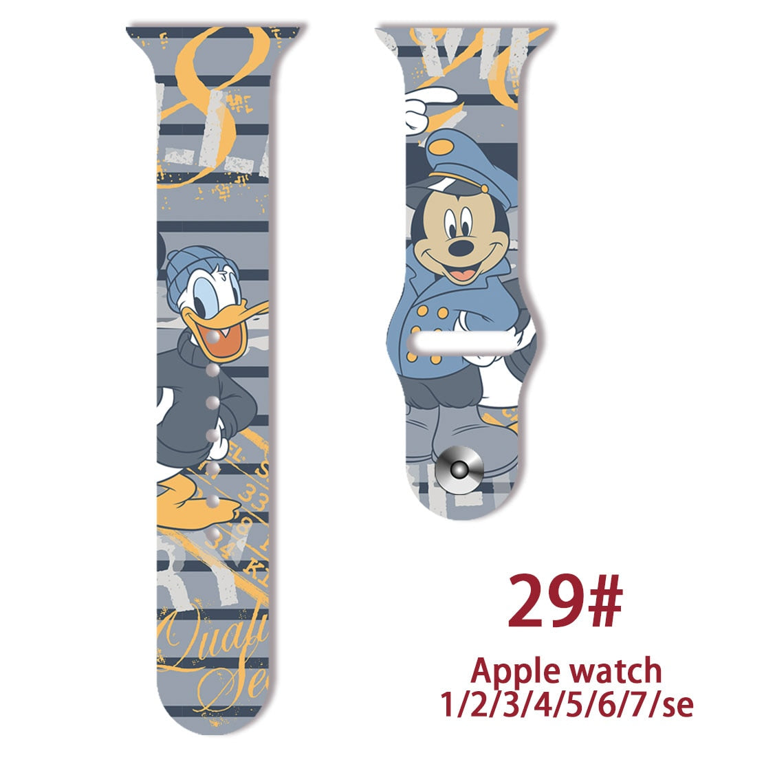Smart watch strap Disney Mickey Minnie For Apple Watch Series 1 2 3 4 5 6 7 38mm, 40mm, 41mm 42mm, 44mm, 45mm