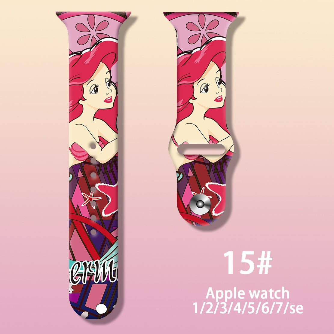 Smart watch strap Disney Mickey Minnie For Apple Watch Series 1 2 3 4 5 6 7 38mm, 40mm, 41mm 42mm, 44mm, 45mm