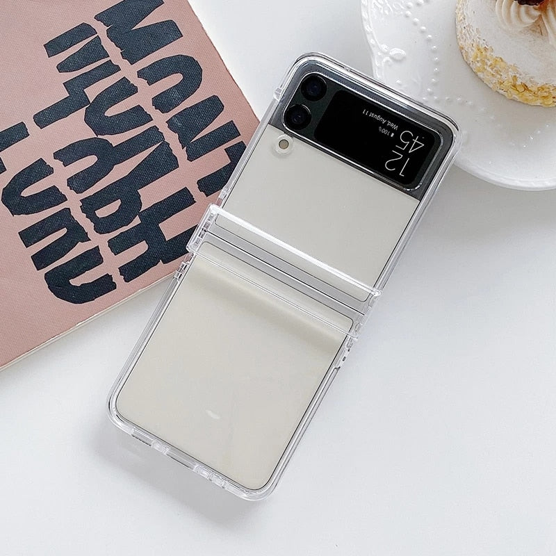 Phone Case For Samsung Galaxy Z Flip 3 4 5G ShockProof Transparent Cover