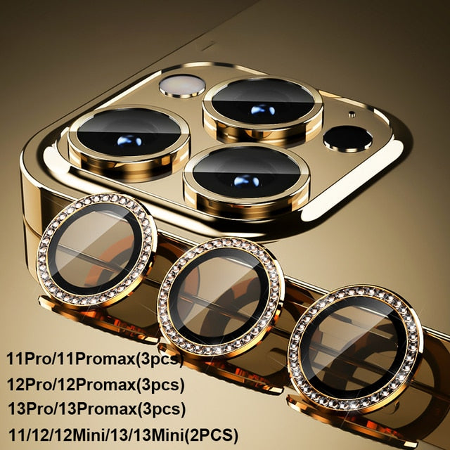Camera Lens Protector Screen Diamond Case Tempered Glass For iPhone 11 12 13 14 Pro Max 12 Pro Max