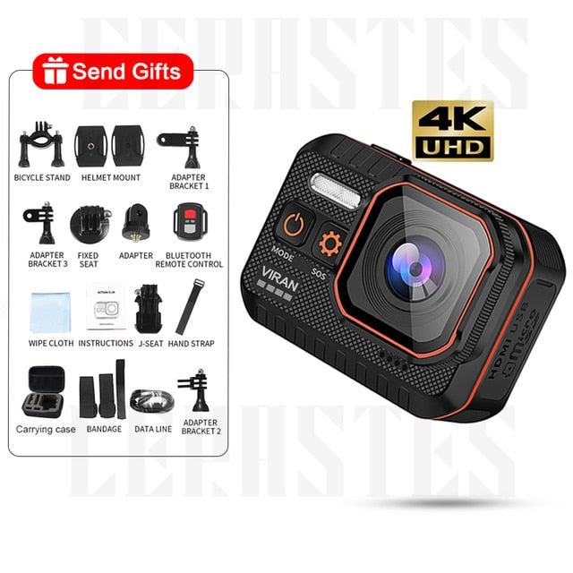 Action and Sport Camera 4K With Remote Control