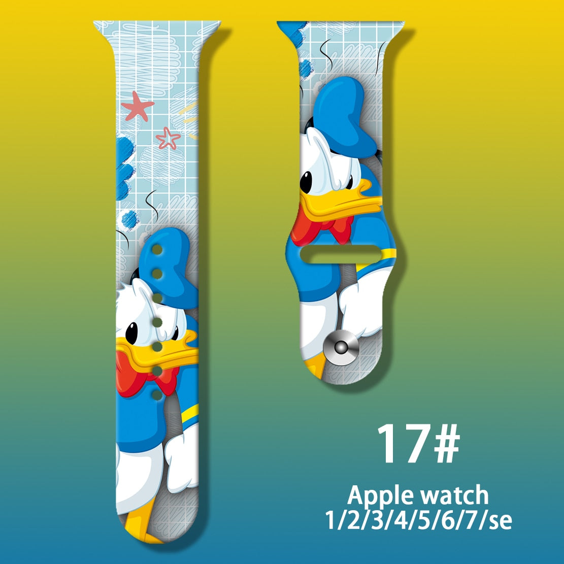 Smart watch strap Disney Mickey Minnie For Apple Watch Series 1 2 3 4 5 6 7 38mm, 40mm, 41mm 42mm, 44mm, 45mm
