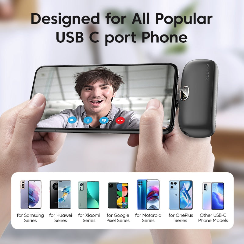 Mini Power Bank Portable Charger 5000mAh QC PD Fast Charging For iPhone 12 13 14 Samsung
