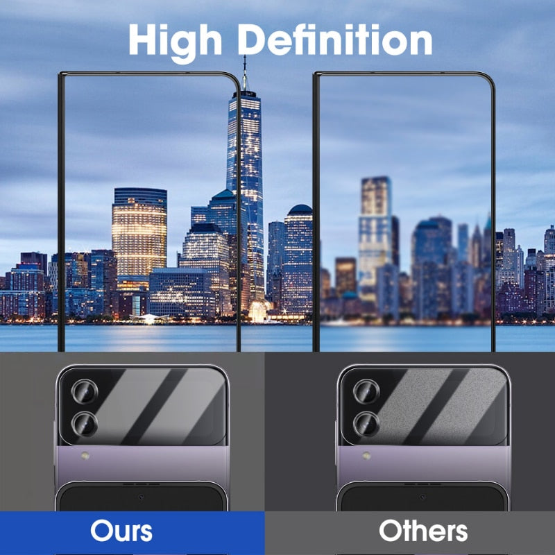 Screen Protectors Tempered Glass Lens Cover Film For Samsung Galaxy Z Flip 4 5G Full Cover