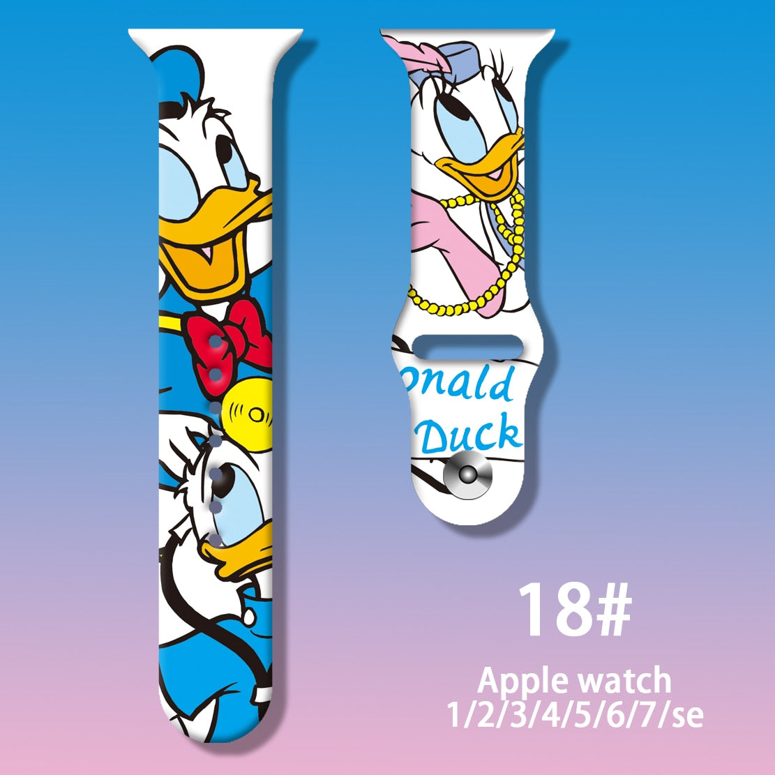 Smart watch strap Disney Mickey Minnie For Apple Watch Series 1 2 3 4 5 6 7 38mm, 40mm, 41mm 42mm, 44mm, 45mm