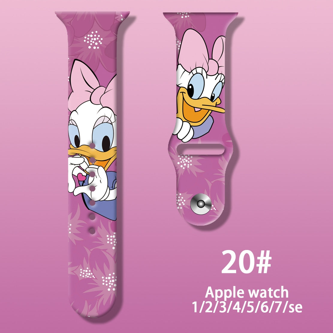 Smart watch strap Disney Mickey Minnie For Apple Watch Series 1 2 3 4 5 6 7 38mm, 40mm, 41mm 42mm, 44mm, 45mm