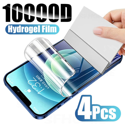Screen Protectors Full Cover Hydrogel Film 4PCS For iPhone 11 12 13 14 Mini Plus Pro Max