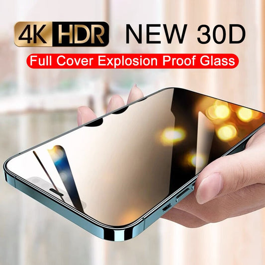 Screen Protectors 30D Full Cover Tempered Glass Film For iPhone 11 12 13 14 Plus Mini Pro Max